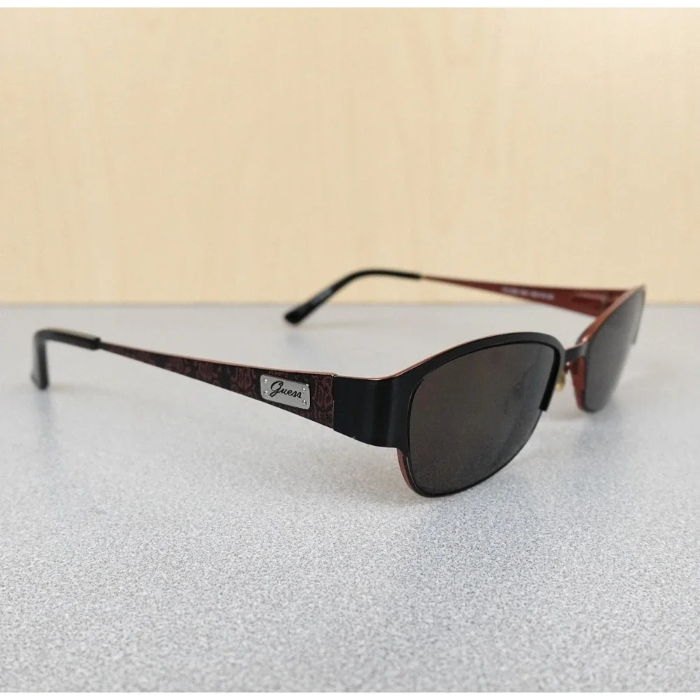 Guess Eyeglasses Womens GU2329 BLK Metal Black Red Frames 52-16-135